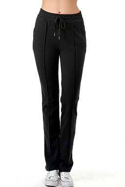 Washington Pintuck Kickflare Pants Black