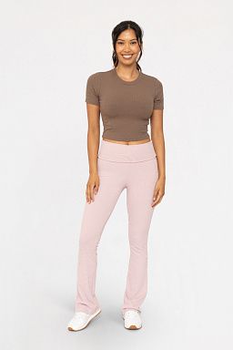 Athleisure Baby & Ribbed Foldover Flare Cool mauve/Java set