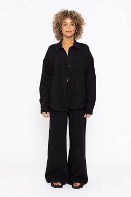 Button Down & Cotton Gauze Black set