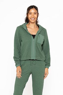 Cotton-Blend Textured Dark basil set