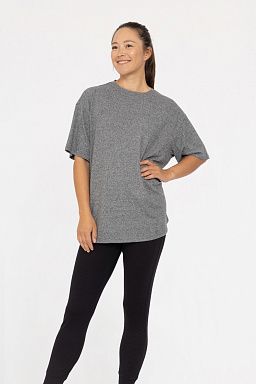 Brushed Hacci Oversized Boyfriend 2 tone grey