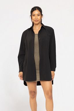 Classic Oversized Button-Up Shirt Black