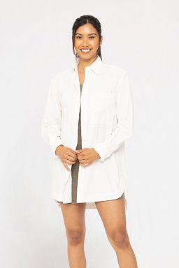 Classic Oversized Button-Up Shirt White