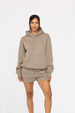 Cotton Blend Drop Shoulder Warm grey