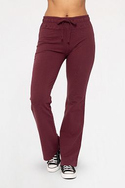 Cotton Blend Foldover Flared Leggings Plum 24