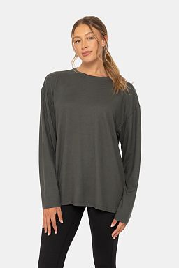 Cozy Boyfriend Hacci Long Sleeve Urban grey