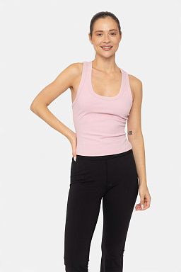 Cutout Keyhole Ribbed Racerback Tank Top Cool mauve