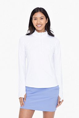 GREEN Mock Neck Half Zip Active