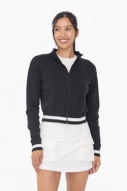 Lightweight Varsity Stripe Cotton Zip Up Jacket