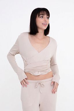 Long Sleeve Wrap Terry Top