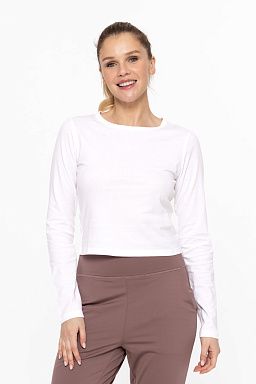 Organic Cotton EleganceFit Long Sleeve Top White