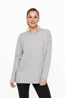 Organic Cotton Long Sleeve Boyfriend Tee Heather grey