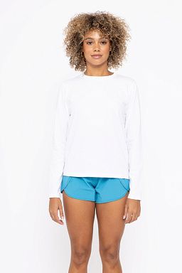 Pima Bliss Boyfriend Long Sleeve White