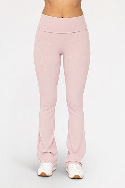 Ribbed Foldover Waist Lounge Flare Cool mauve