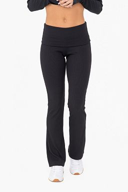 Ribbed Foldover Waist Lounge Flare