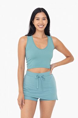 Ribbed V-Neck Crop