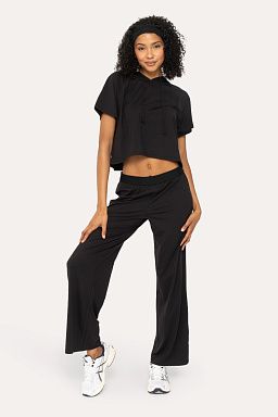 Raglan & Foldover Waist Lounge Black set