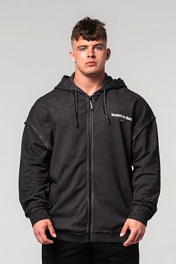 Washed-off Zip Up GYM BRO